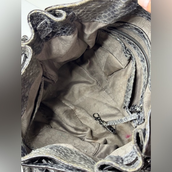 Michael Kors Large Hamilton Python-Print Leather Tote Shoulder Satchel Bag - Picture 11 of 12